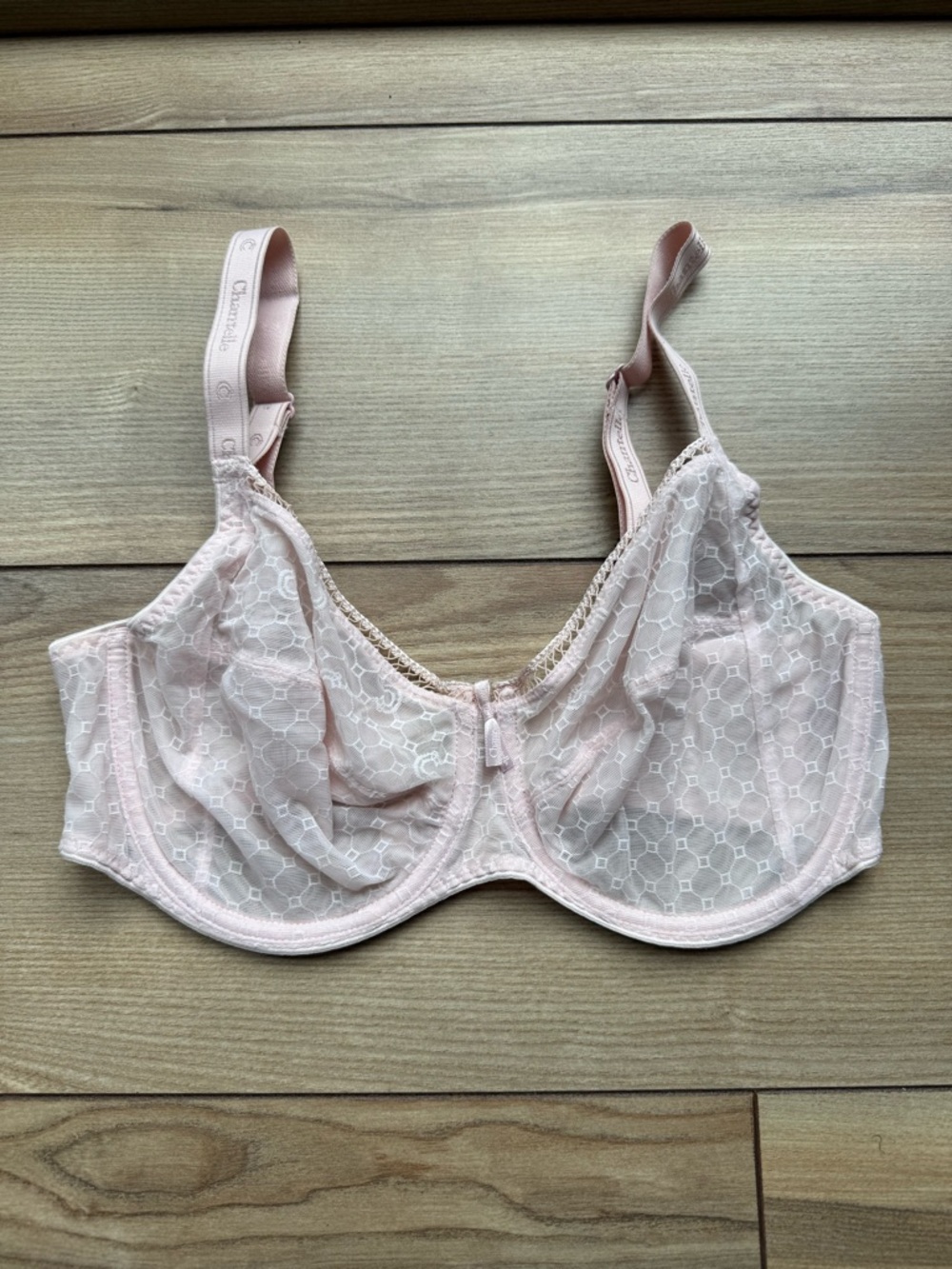Chantelle Sheer Lace Underwire Bra in Pale Pink